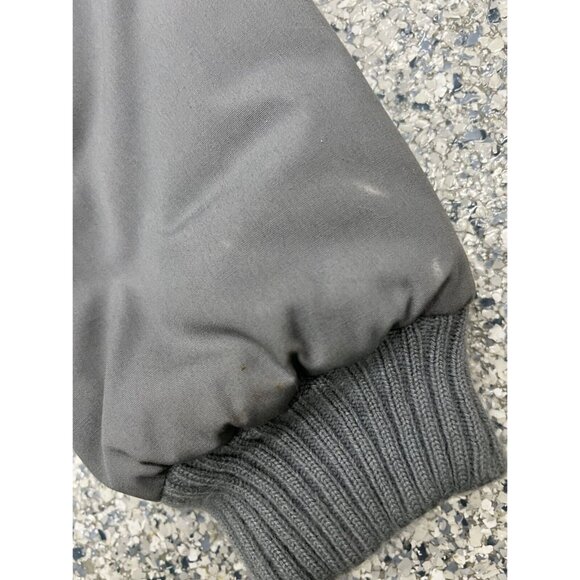 Midwest Traders Mens XL Gray Bomber Jacket Polyester/Nylon Ribbed Knit Cuffs - Picture 10 of 14